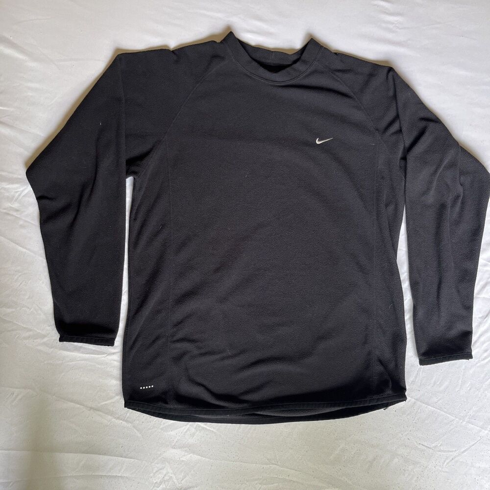 Vtg Nike Sweater Mens Medium Black Fleece Alpha Project Y2K Pullover